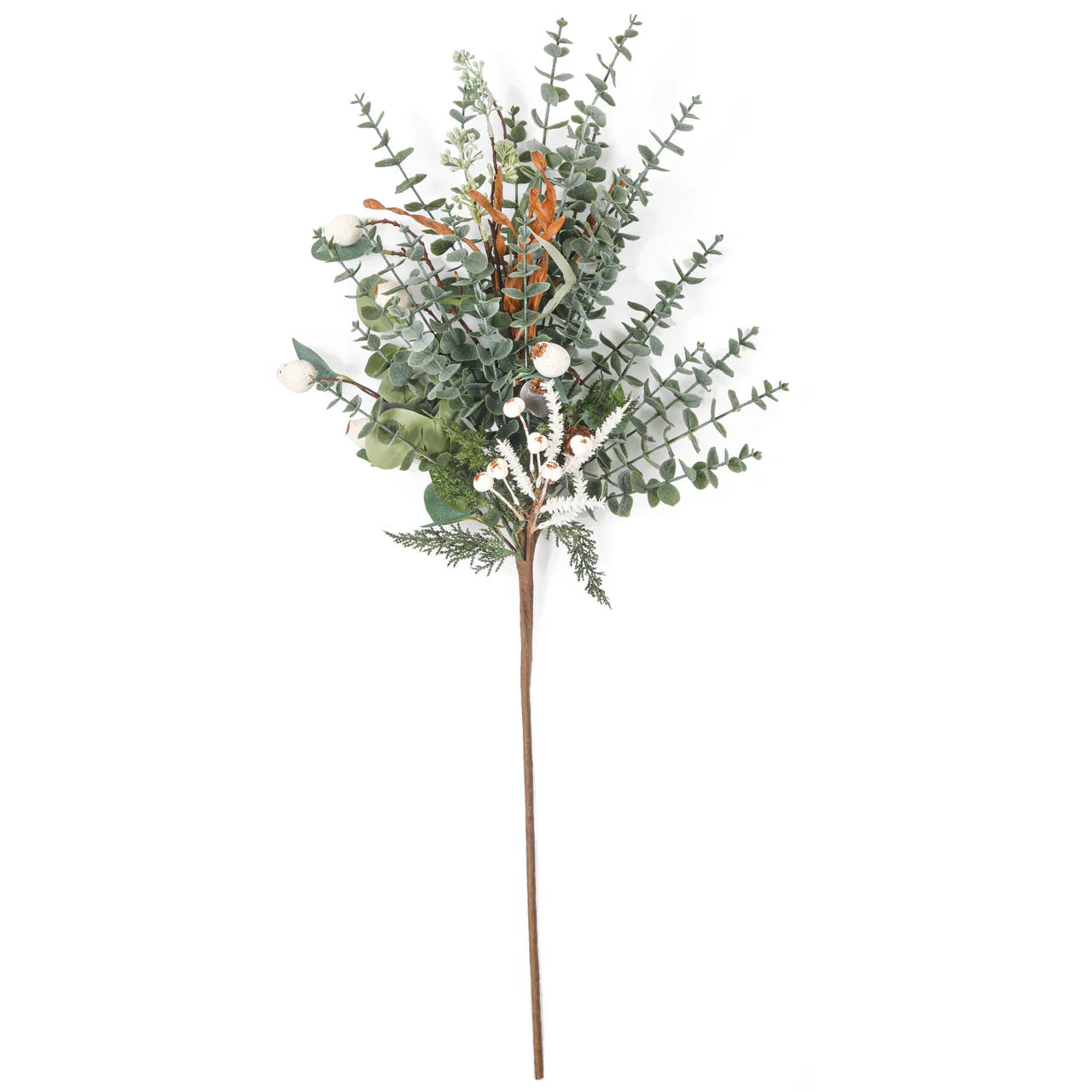 35" Artificial Mixed Eucalyptus Leaf & Berry Stem -Green/White (Pack of 6)