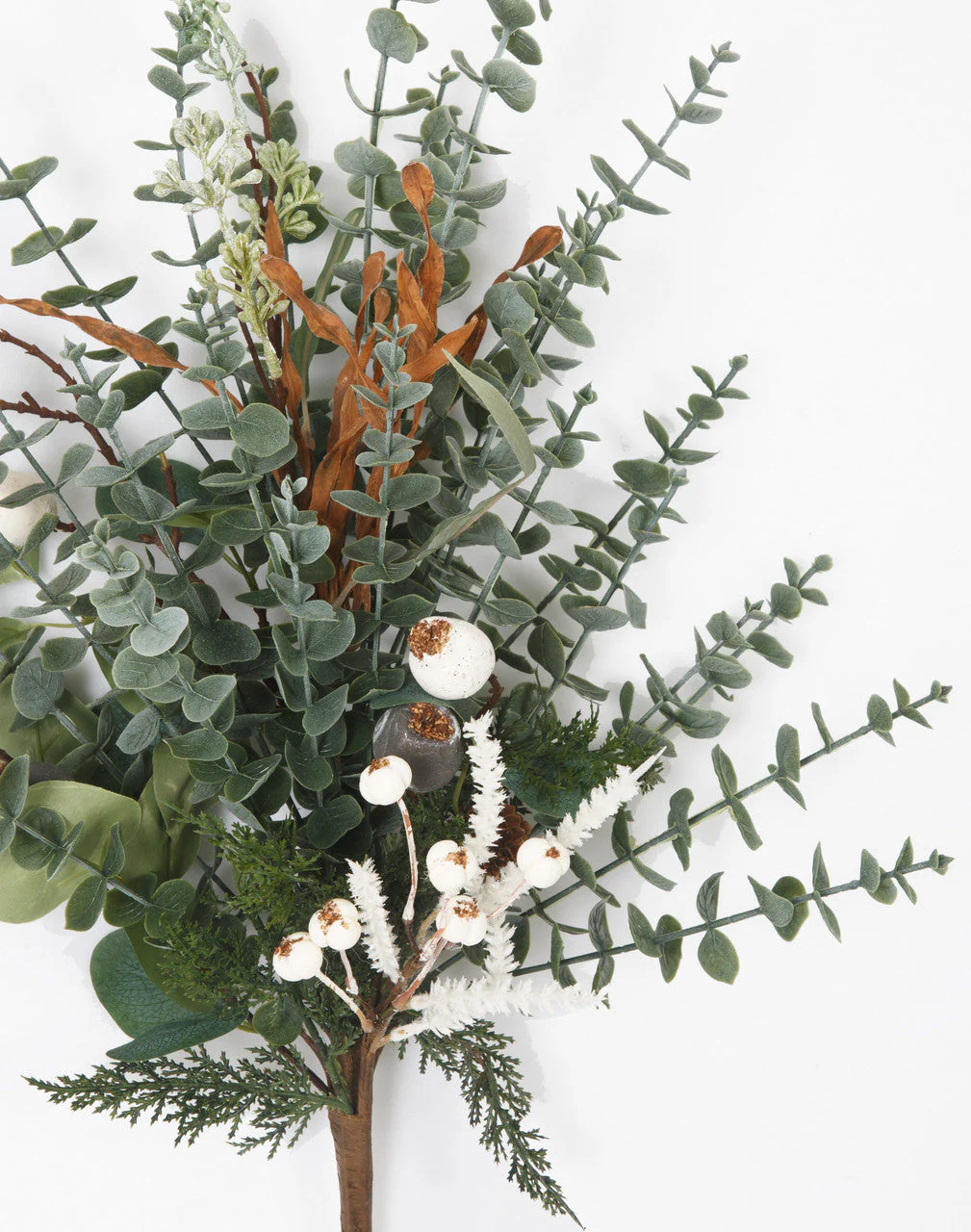 35" Artificial Mixed Eucalyptus Leaf & Berry Stem -Green/White (Pack of 6) - Image 2