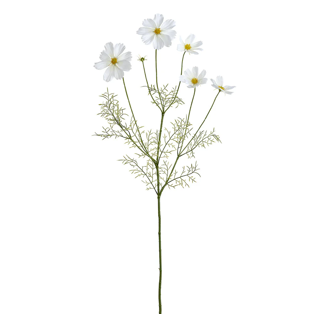 35" Cosmos Silk Flower Stem -White (Pack of 12)