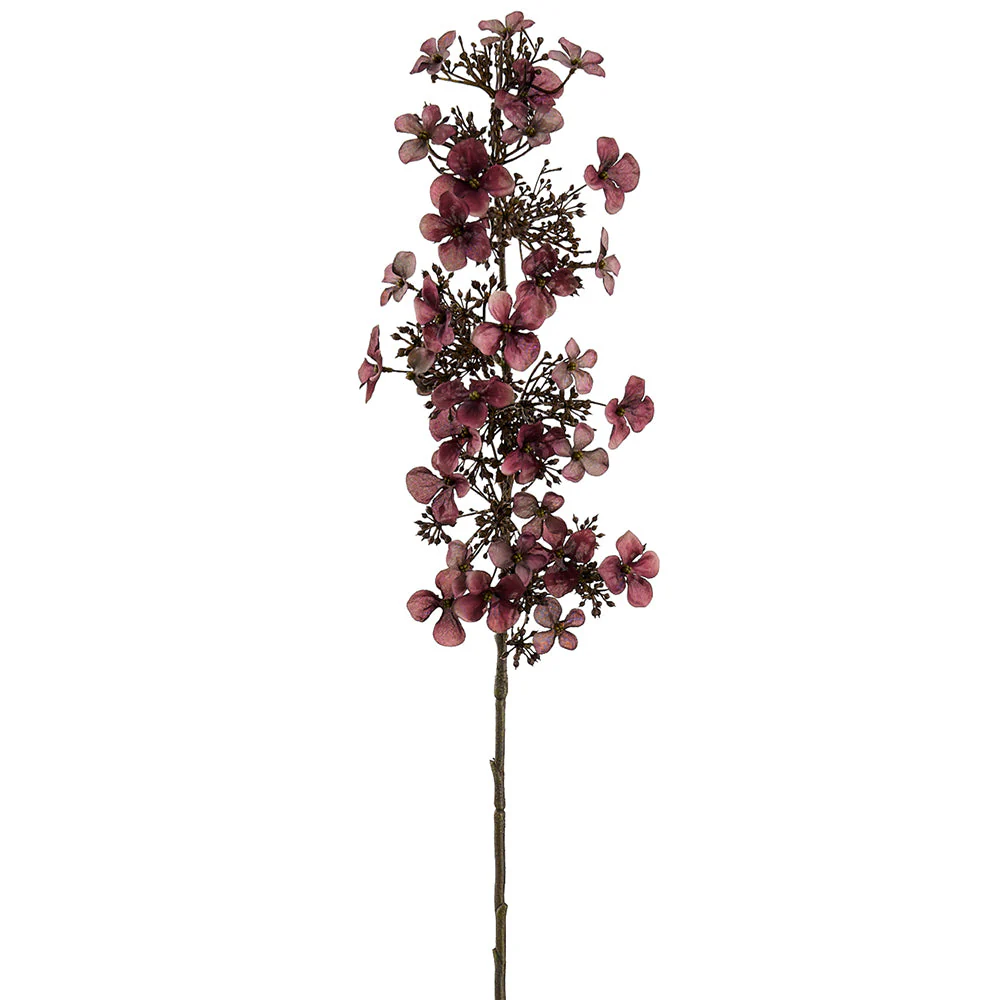 35" Hydrangea Silk Flower Stem -Plum (Pack of 12)