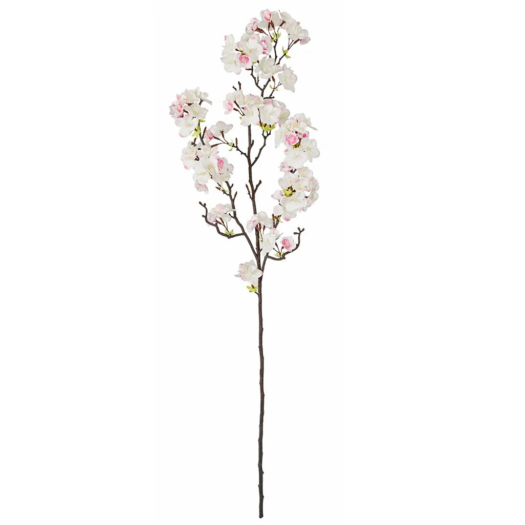 35" IFR Artificial Apple Blossom Flower Spray Branch -Cream/Pink (Pack of 6)