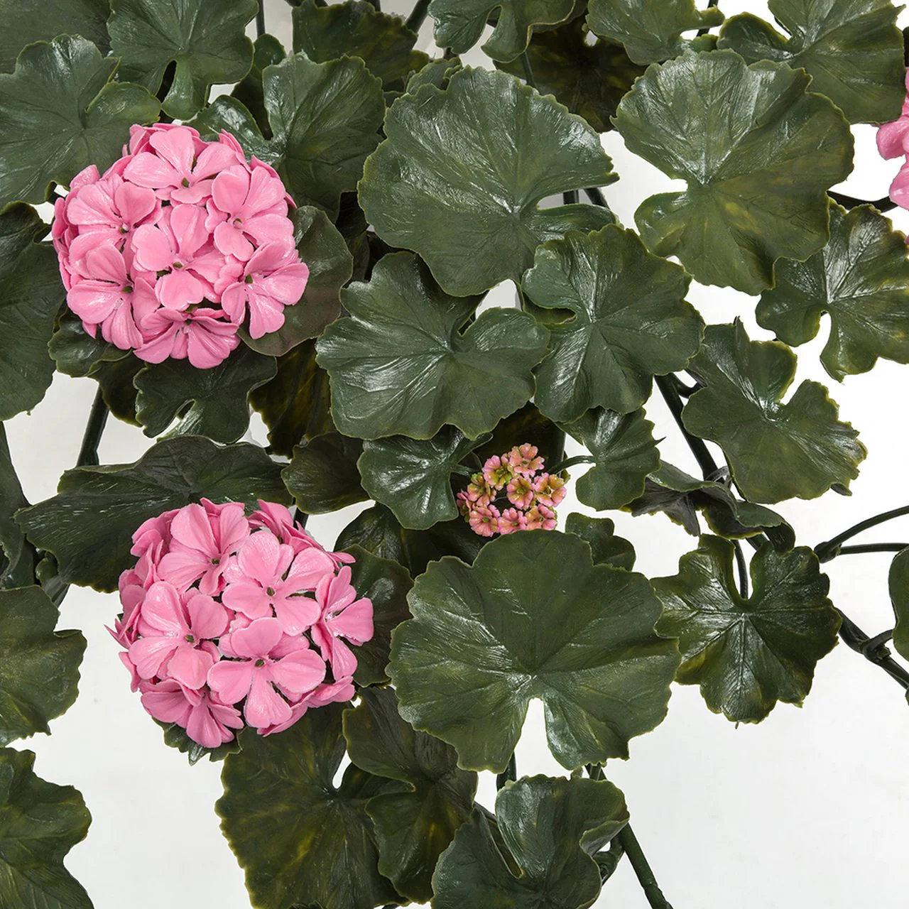 35" Outdoor UV-Proof Hanging Artificial Geranium Flower Bush -Pink (Pack of 2) - Image 2