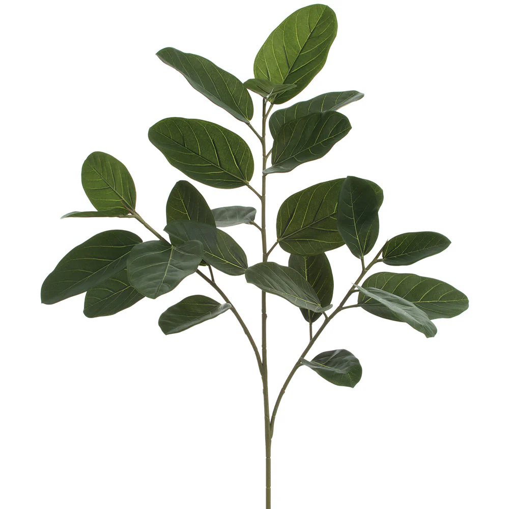35" Outdoor UV-Resistant Artificial Ficus Leaf Stem -Green (Pack of 6)
