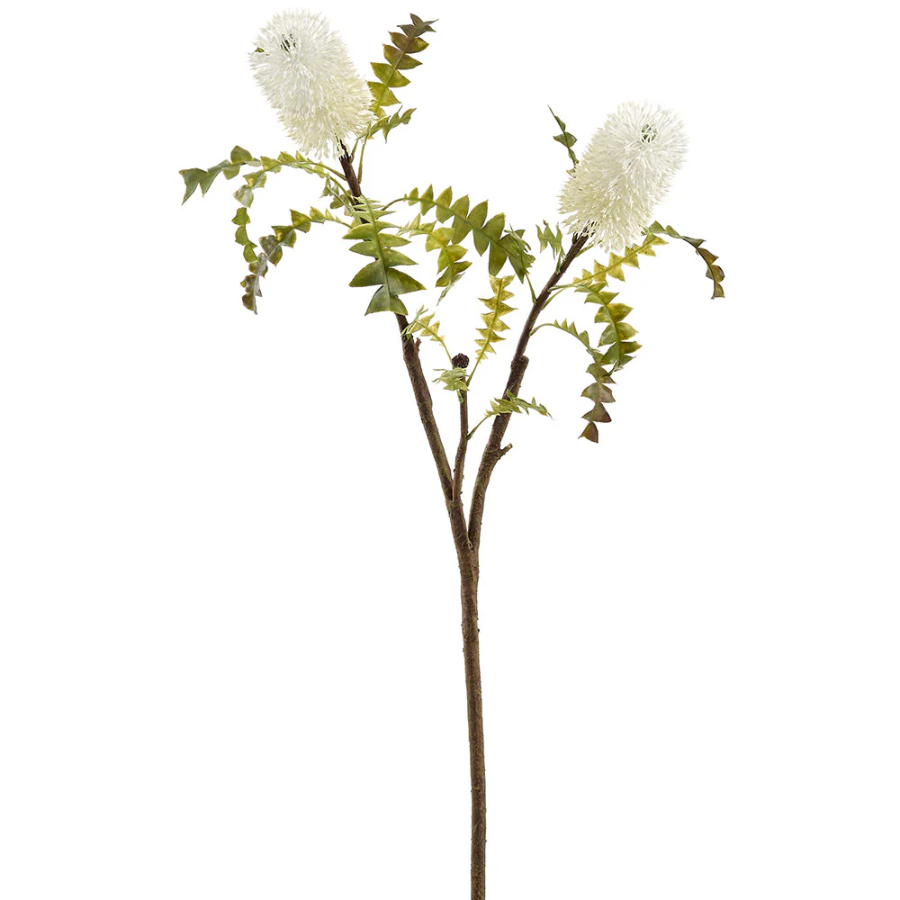 35" Protea Artificial Flower Stem -White (Pack of 8)