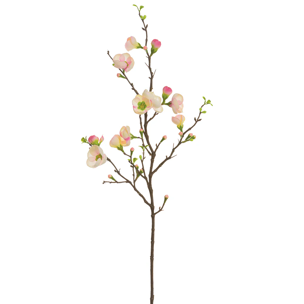 35" Quince Blossom Silk Flower Stem -2 Tone Pink (Pack of 12)