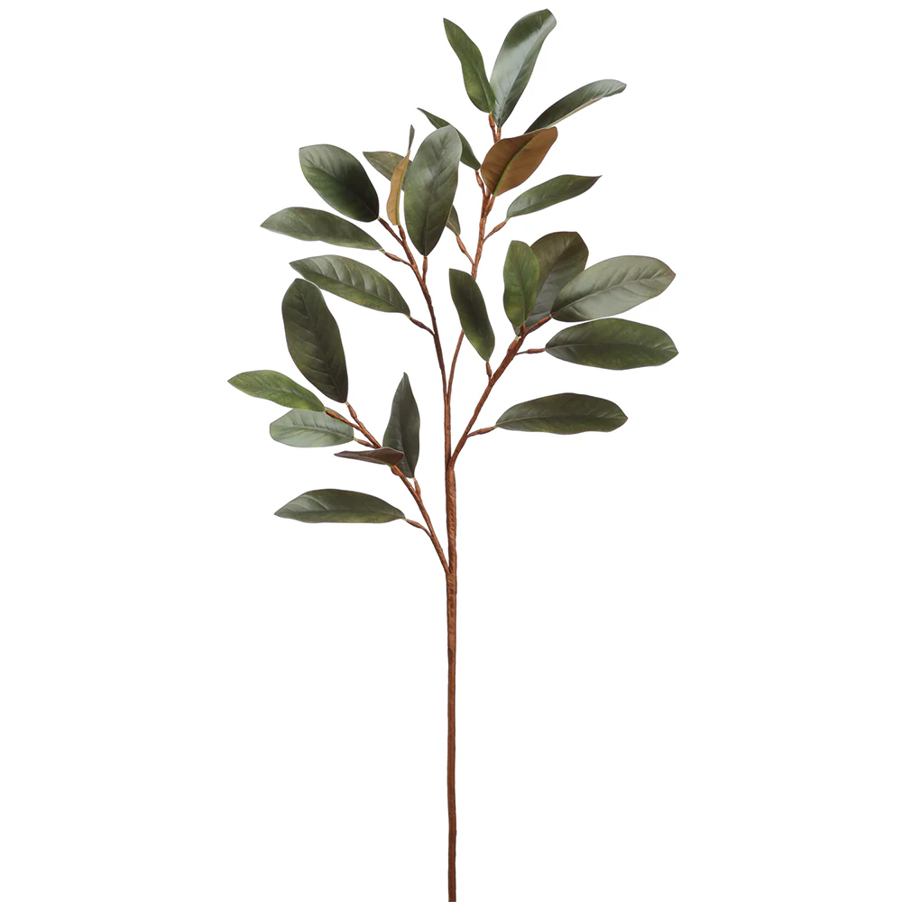 35" Silk Magnolia Leaf Stem -Green (Pack of 12)