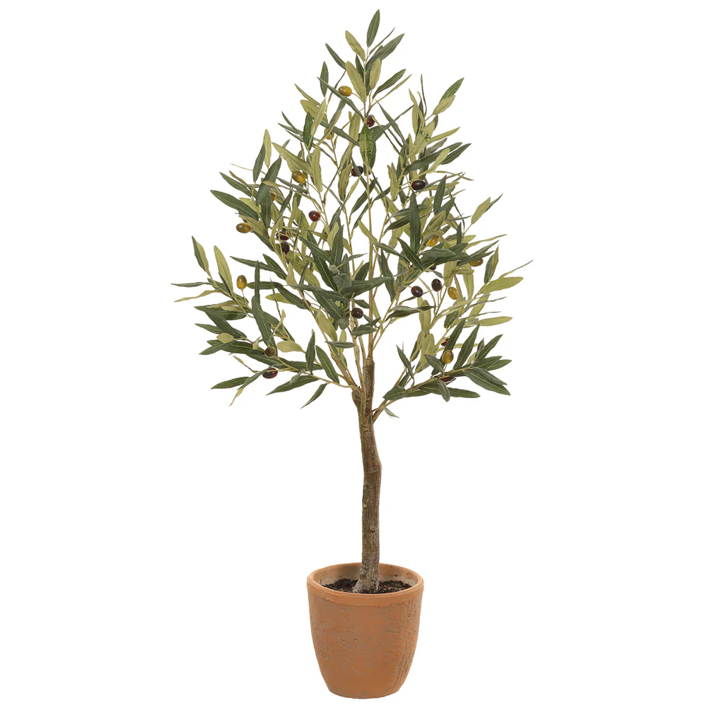 3'5" Silk Olive Tree w/Cement Pot -Green (Pack of 2)