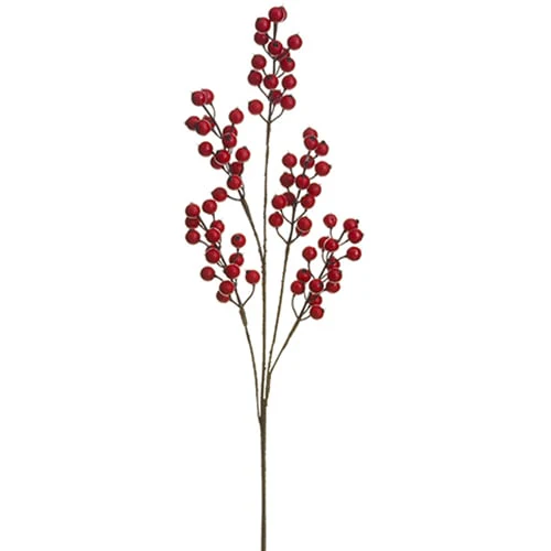 36" Artificial Faux Berry Stem -Red (Pack of 12)