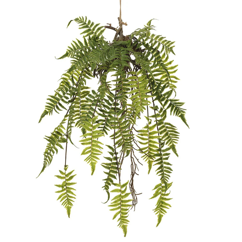 36" Artificial Hanging Fern Plant Decor -Green (Pack of 4)