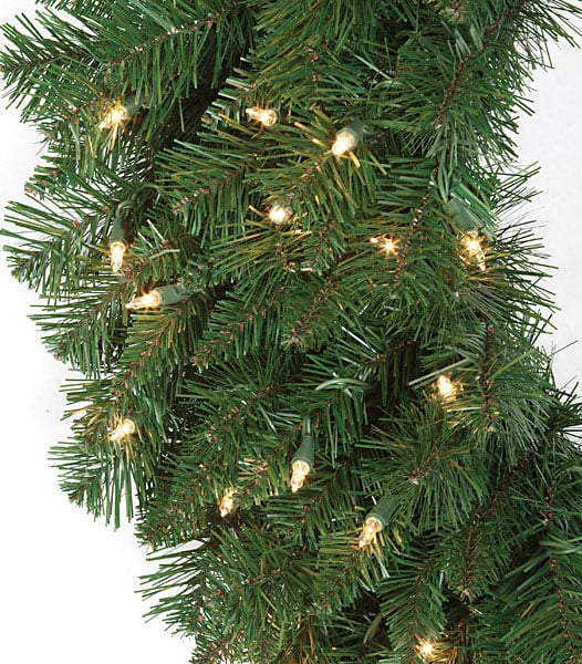 36" Artificial Monroe Pine Wreath, LED Pre-Lit -Green - Image 2