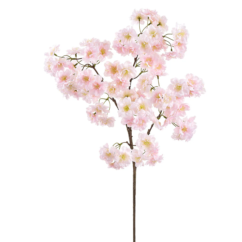 36" Cherry Blossom Silk Flower Stem -Blush (Pack of 6)