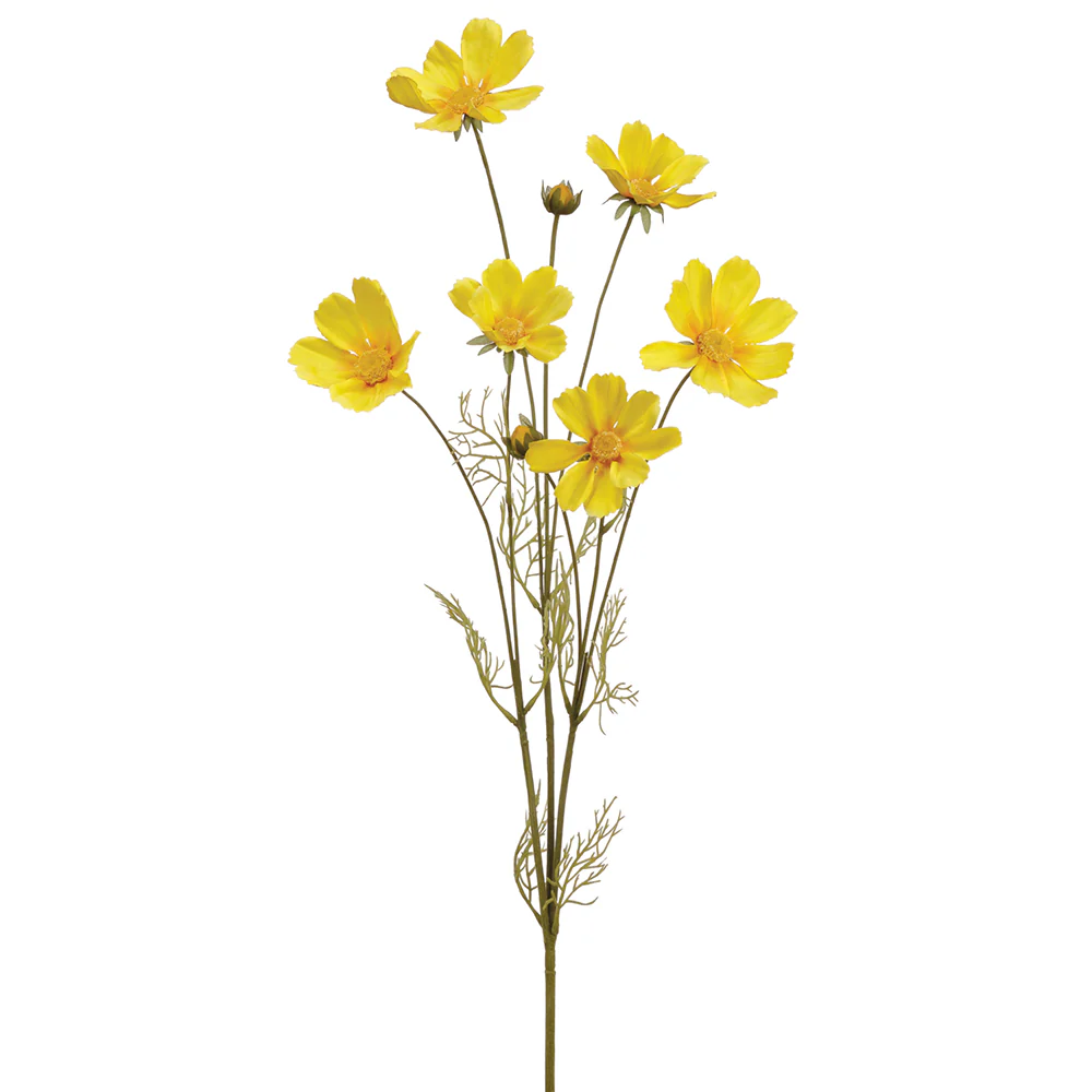 36" Cosmos Silk Flower Stem -Yellow (Pack of 24)
