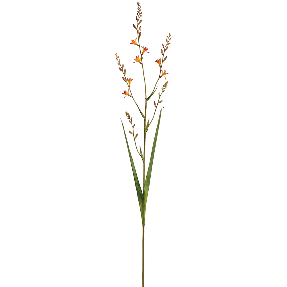36" Crocosmia Iris Silk Flower Stem -Orange (Pack of 12)