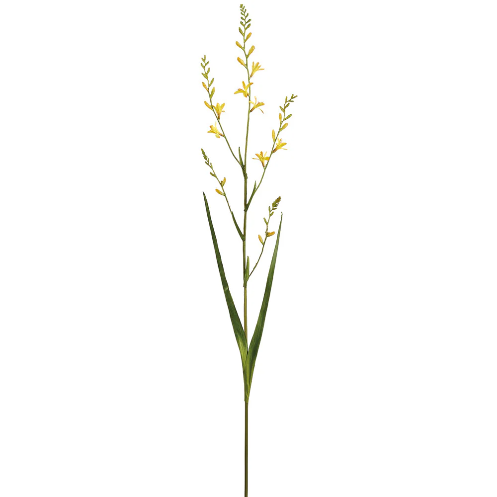 36" Crocosmia Iris Silk Flower Stem -Yellow (Pack of 12)