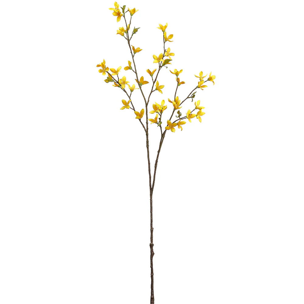 36" Forsythia Blossom Silk Flower Stem -Yellow (Pack of 12)