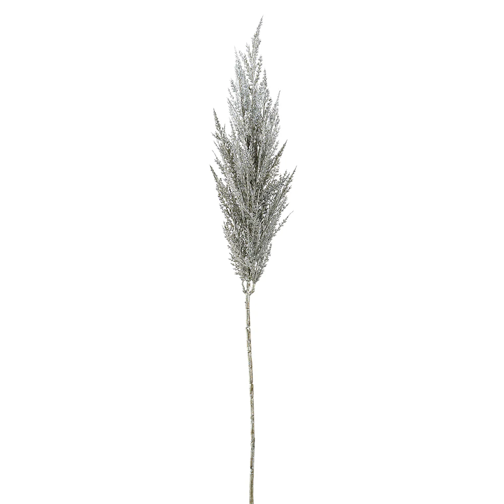 36" Frosted Metallic Artificial Pampas Grass Stem -Silver (Pack of 12)