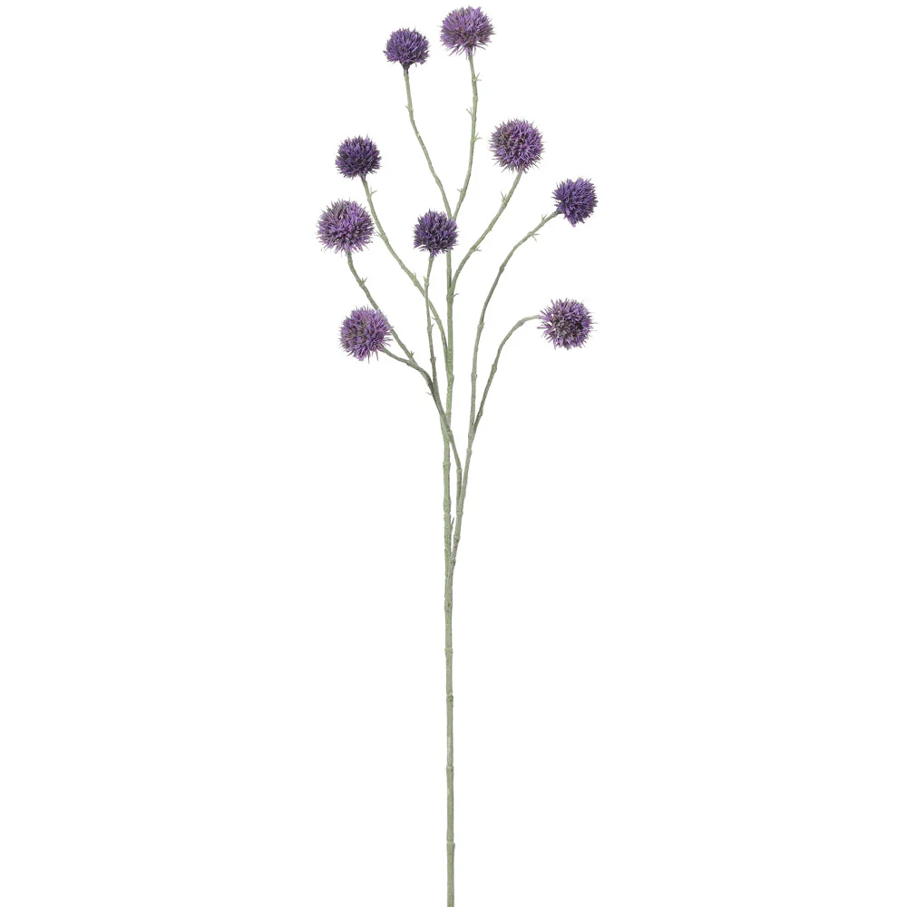 36" Globe Thistle Artificial Flower Stem -Purple (Pack of 12)