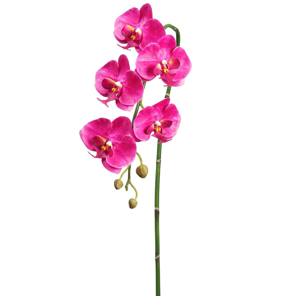 36" Hand-Wrapped Silk Phalaenopsis Orchid Flower Stem -2 Tone Orchid (Pack of 6)