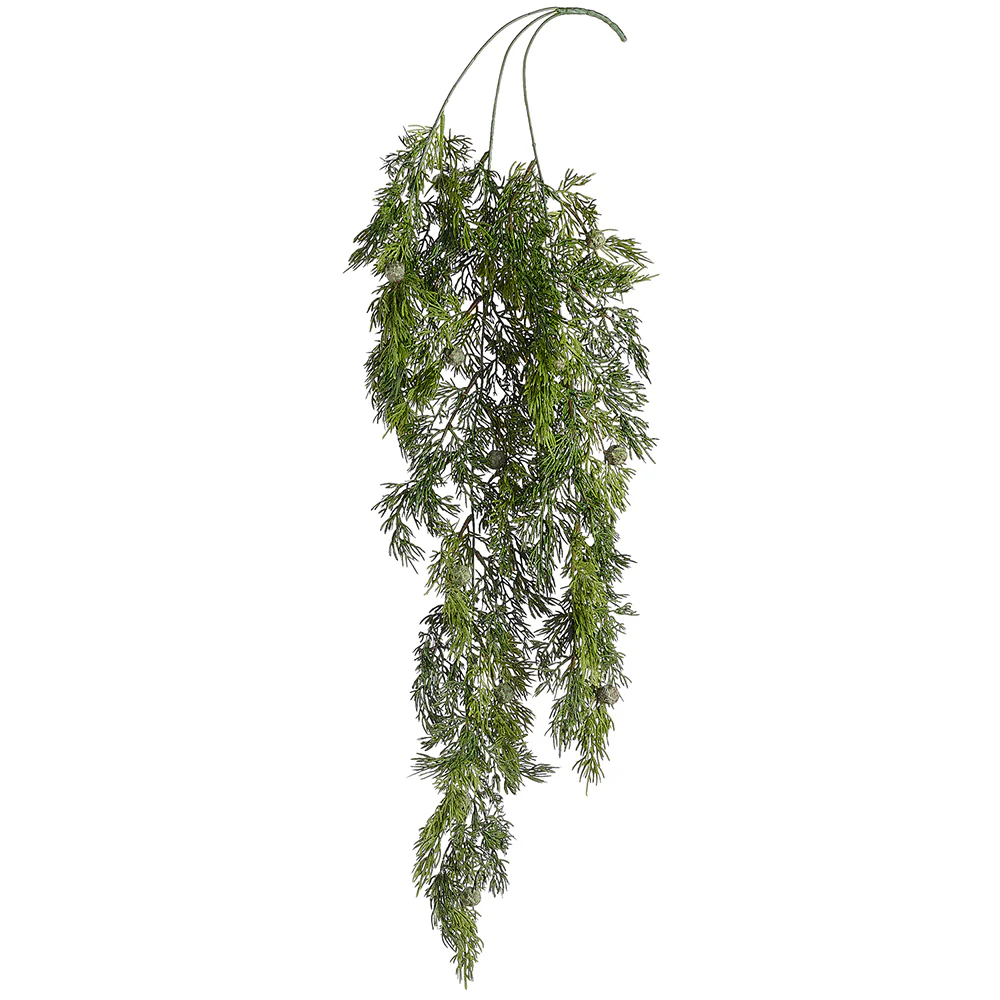 36" Hanging Artificial Juniper Stem -Green (Pack of 12)