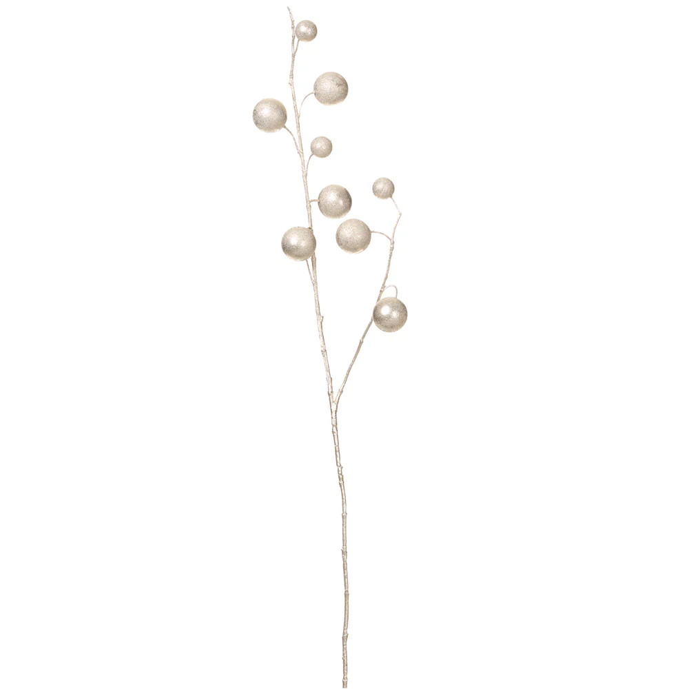 36" Metallic Artificial Pompon Stem -Champagne (Pack of 12)