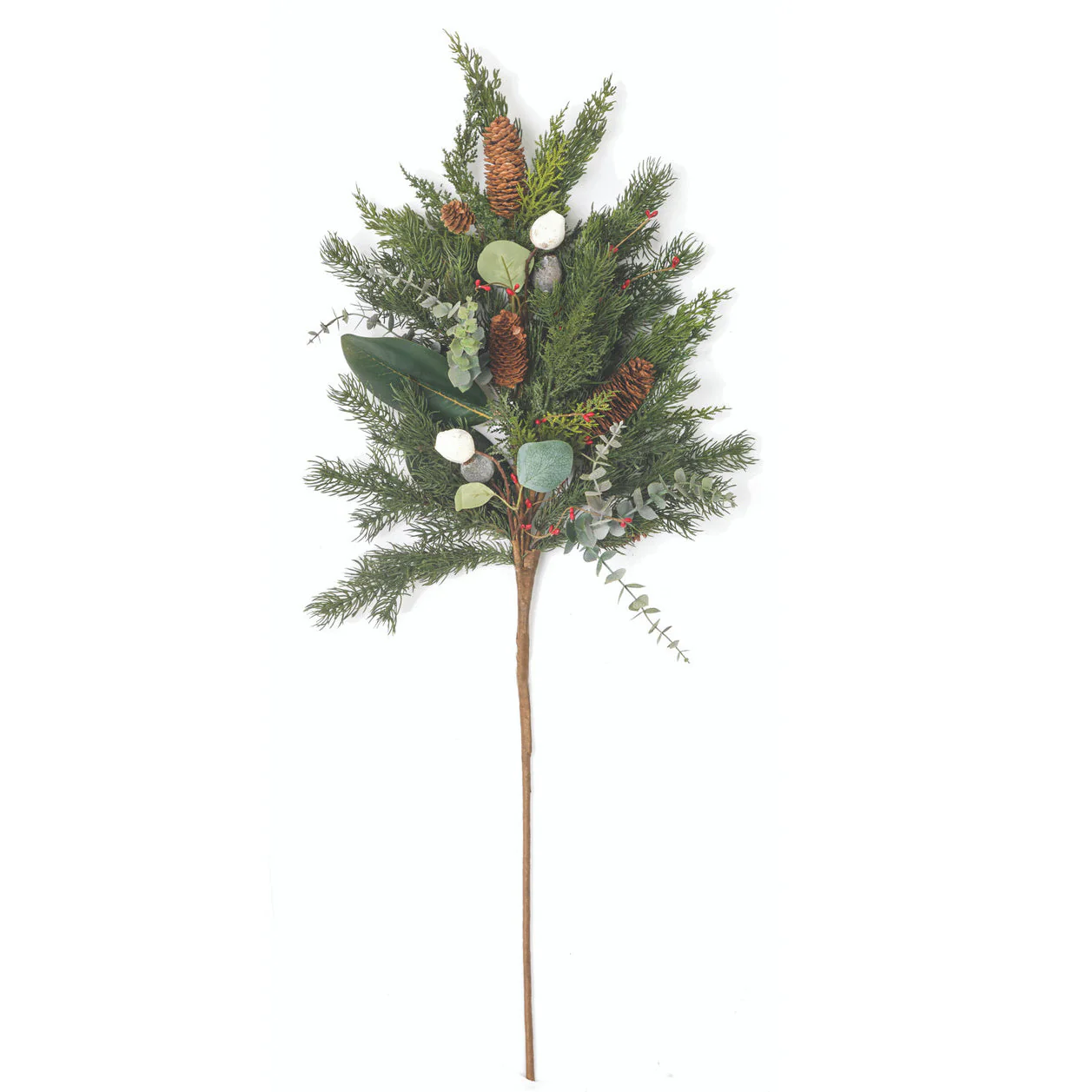 36" Mixed Artificial Eucalyptus & Pine Stem -Green (Pack of 6)