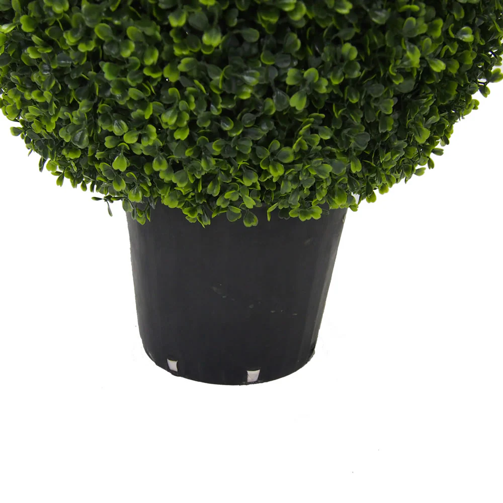 36" Outdoor UV-Resistant Artificial Boxwood Teardrop-Shaped Topiary w/Pot -Green - Image 4