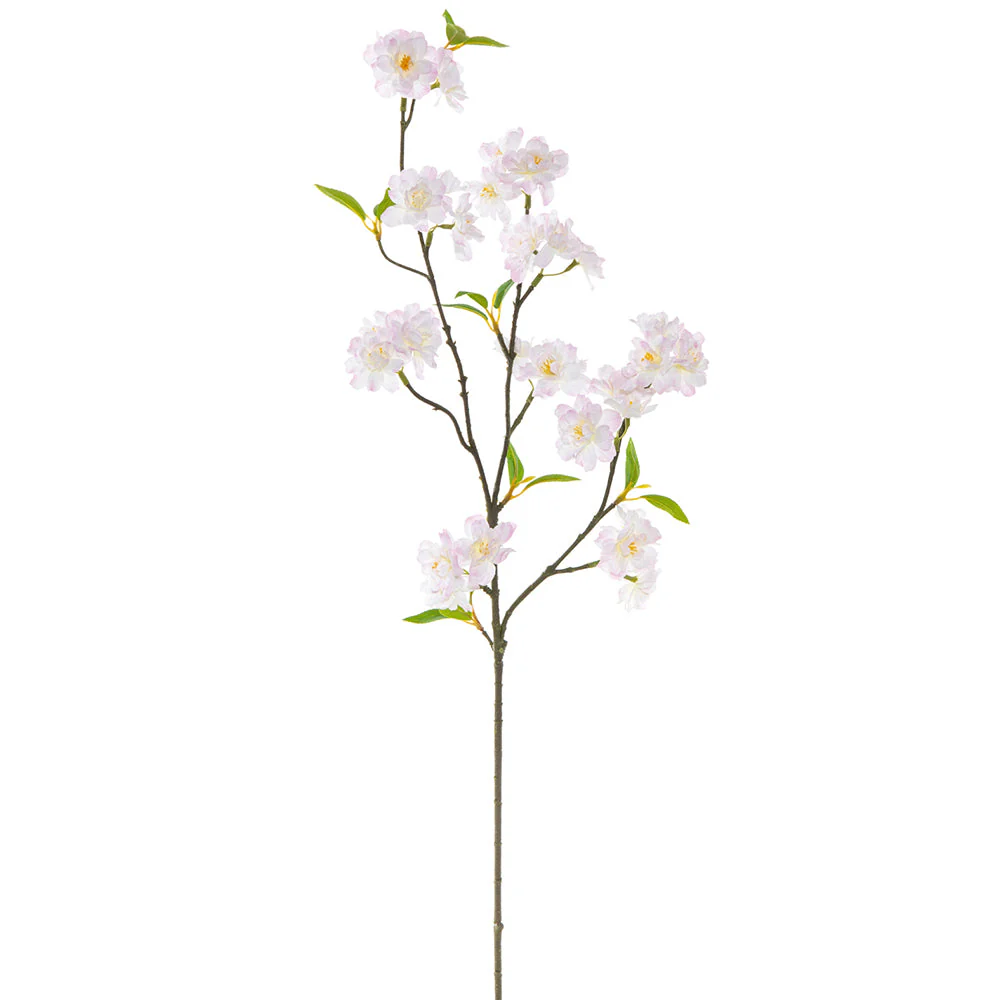 36" Outdoor UV-Resistant Artificial Cherry Blossom Flower Stem -Cream/Pink (Pack of 12)