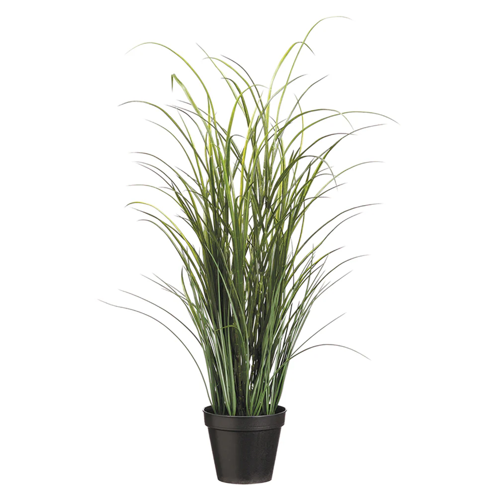 36" Outdoor UV-Resistant Artificial Grass Plant /Pot -Green (Pack of 4)