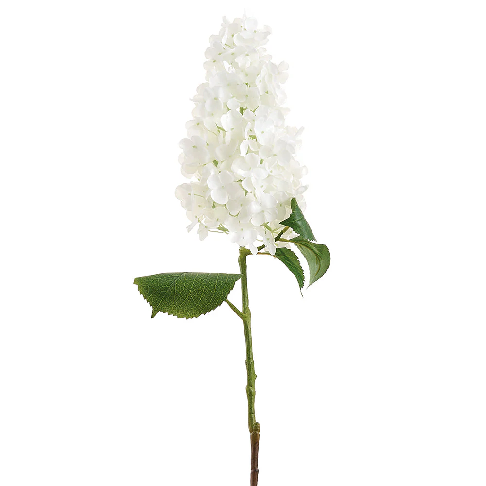 36" Real Touch Cone Hydrangea Silk Flower Stem -White (Pack of 6)