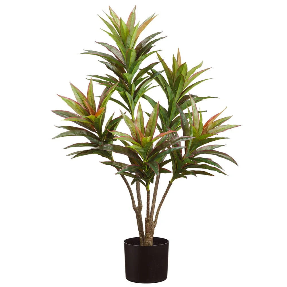 36" Real Touch Cordyline Silk Plant w/Plastic Pot -Green (Pack of 2)