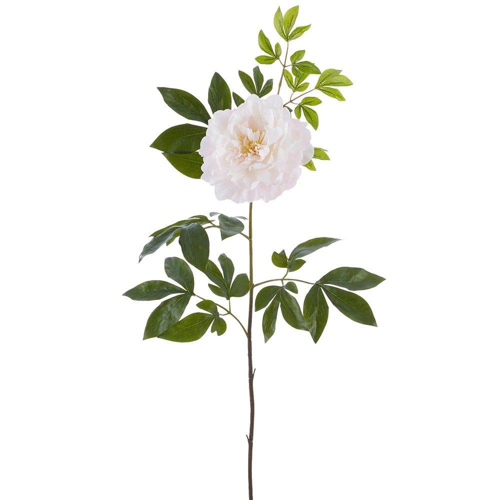 36" Real Touch Peony Silk Flower Stem -Blush (Pack of 6)