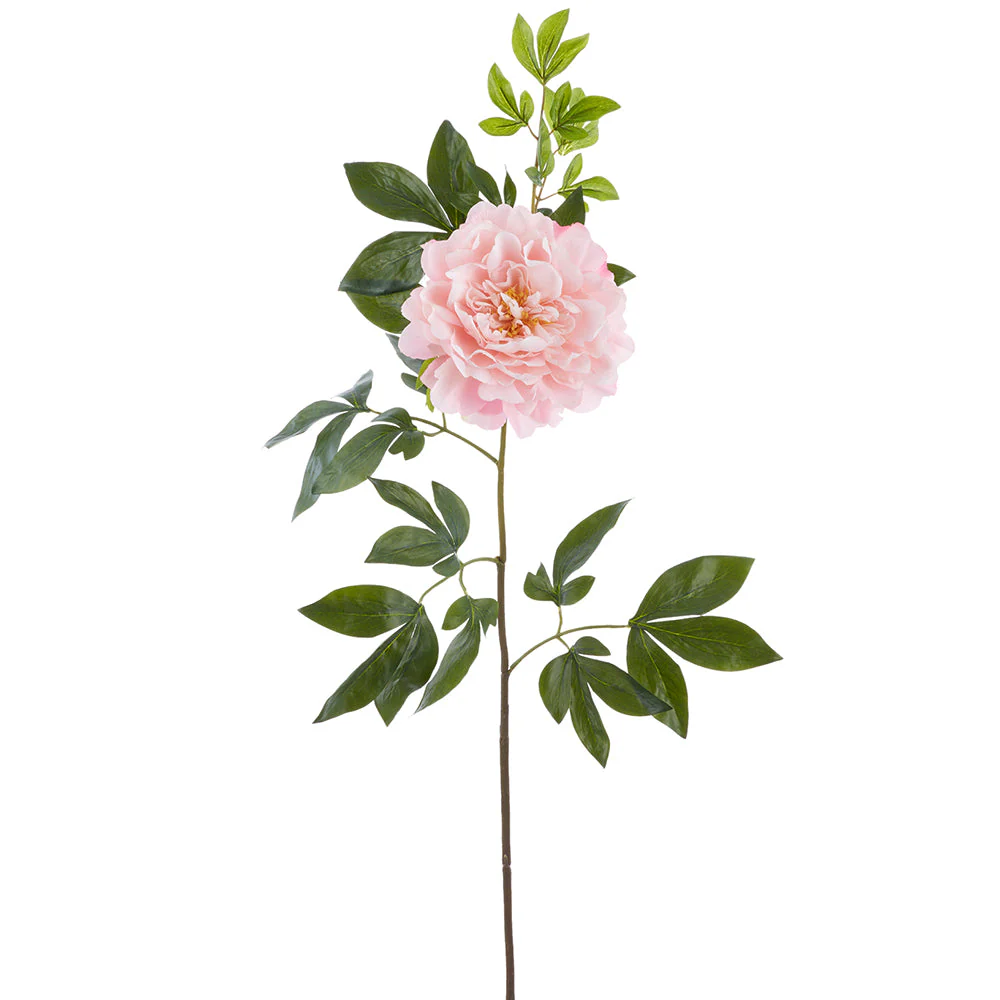 36" Real Touch Peony Silk Flower Stem -Pink (Pack of 6)