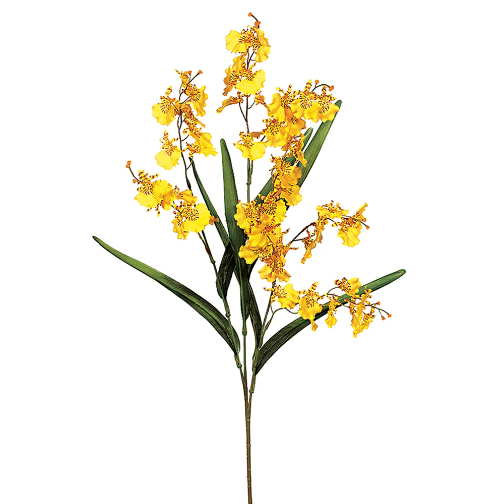 36" Silk Dancing Orchid Flower Spray -Yellow (Pack of 12)