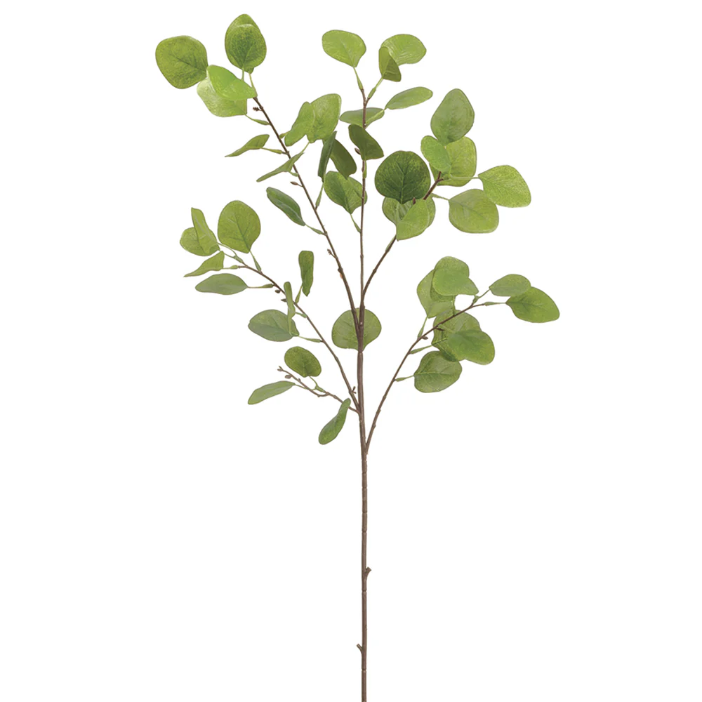 36" Silk Eucalyptus Leaf Stem -Green/Gray (Pack of 12)