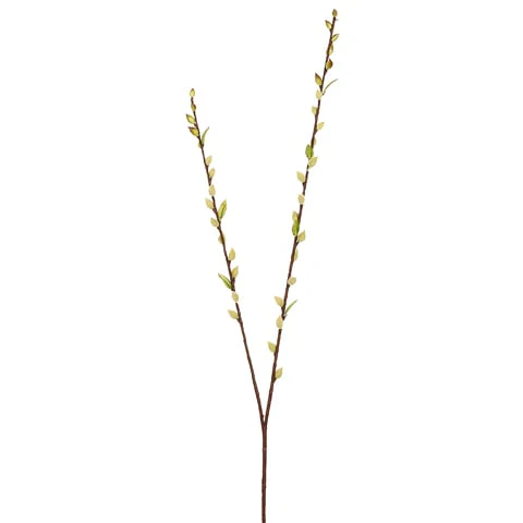 36" Silk Pussy Willow Blossom Flower Spray -Green (Pack of 24)