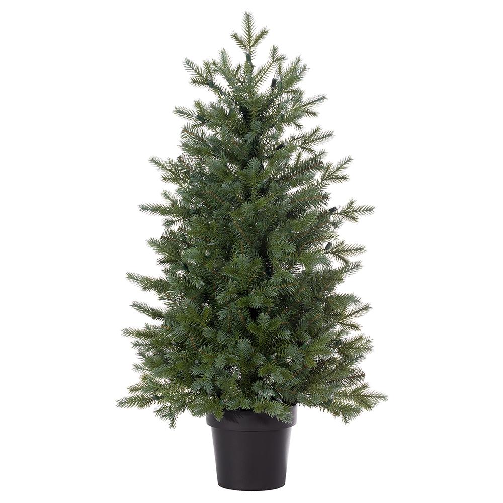 36"Hx24"W Norway Fir Artificial Tree w/Plastic Pot, LED Pre-Lit -Green - Image 3