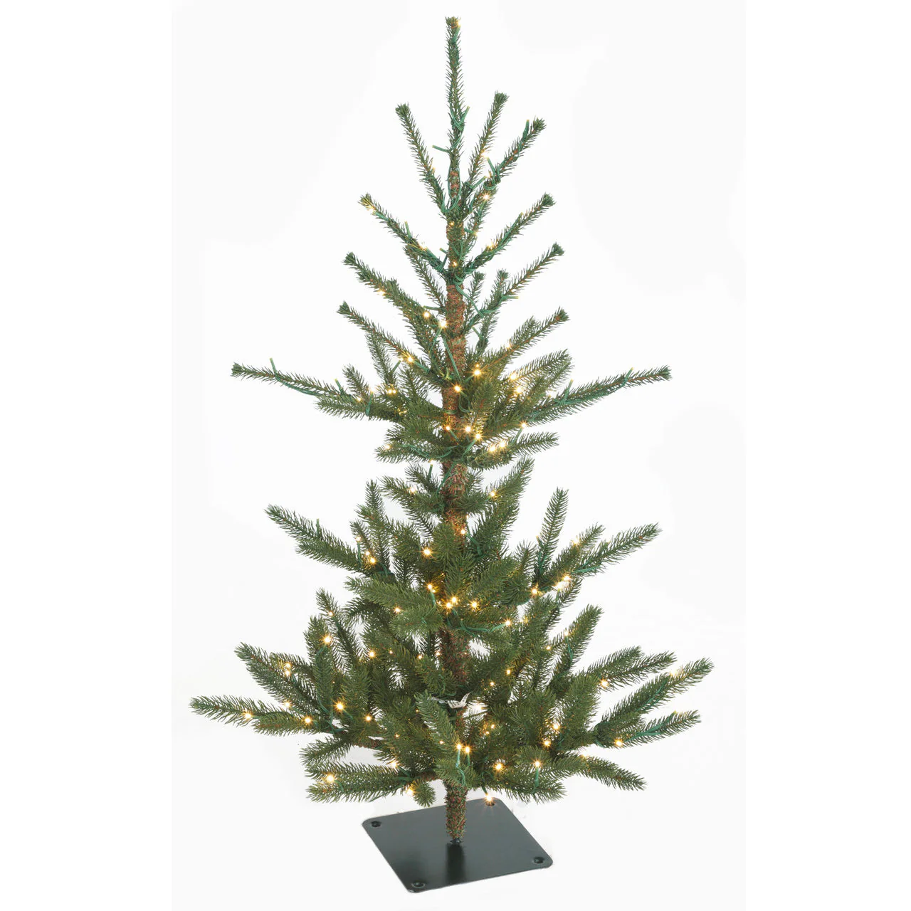 3'6"Hx25"W PE Dawson Fir Artificial Tree, Micro LED Pre-Lit -Green