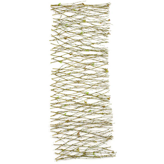36"x12" Natural Twig Artificial Mat -Brown/Green (Pack of 6)