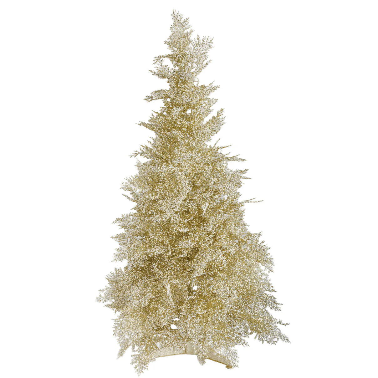 36"x23"W Glittered Snowball Cedar Artificial Christmas Tree, Unlit -Champagne (Pack of 2)
