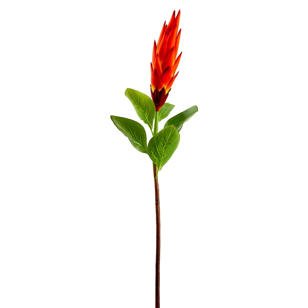 37" Artificial Torch Protea Flower Stem -Flame (Pack of 12)