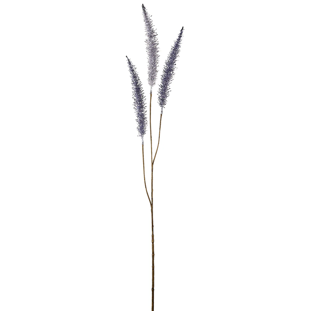 37" Glittered Artificial Fountain Grass Stem -Lavender (Pack of 12)