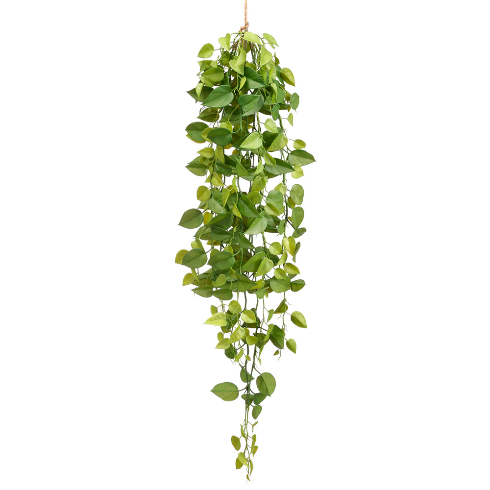 37" Hanging Silk Philodendron Leaf Plant -Green (Pack of 6)