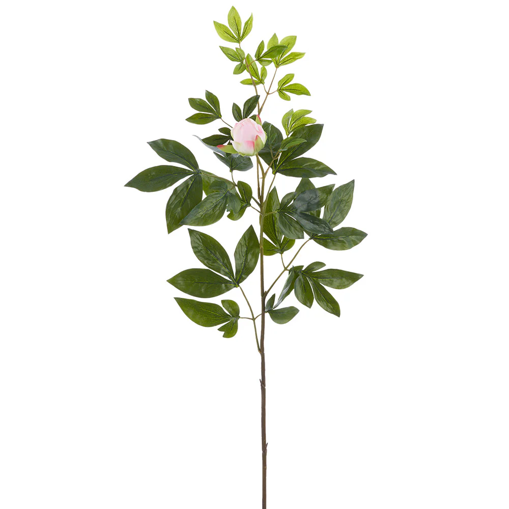 37" Real Touch Peony Bud Silk Flower Stem -Blush (Pack of 6)