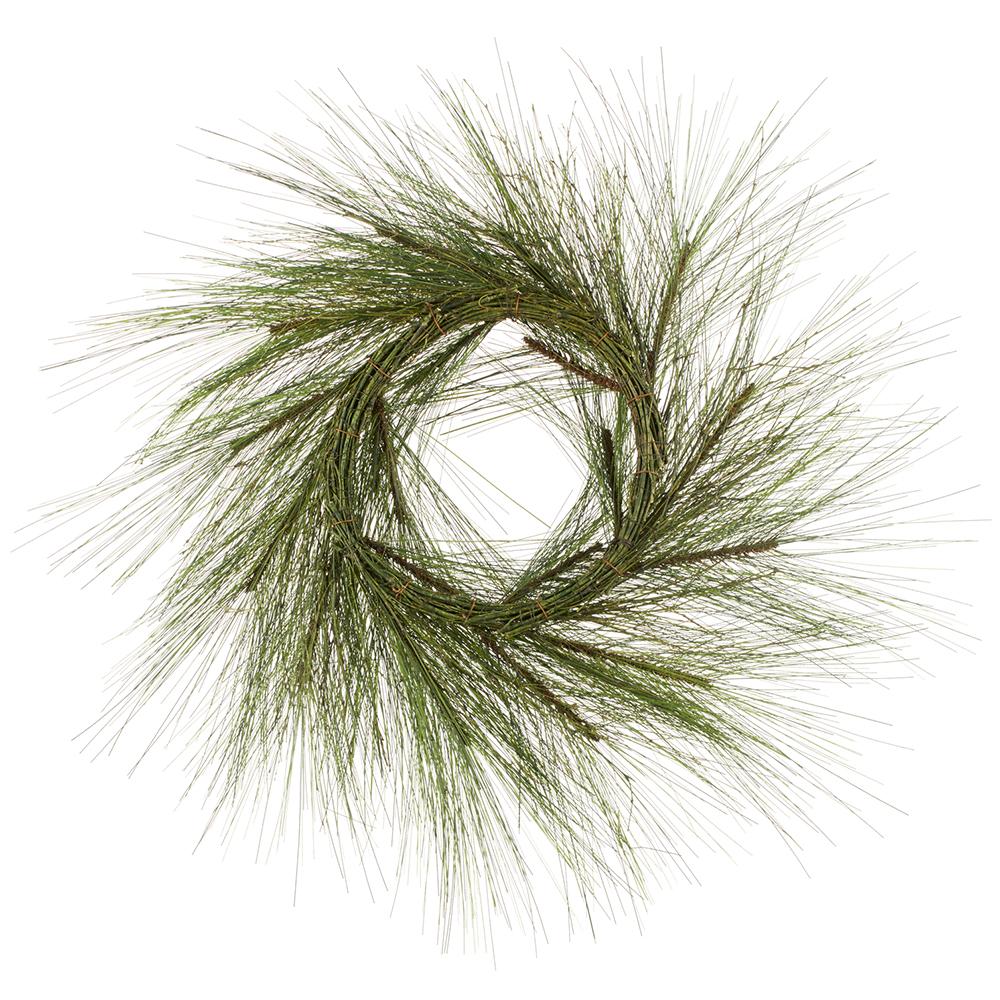 38" Artificial Long Needle Pine Wreath -Green - Image 2