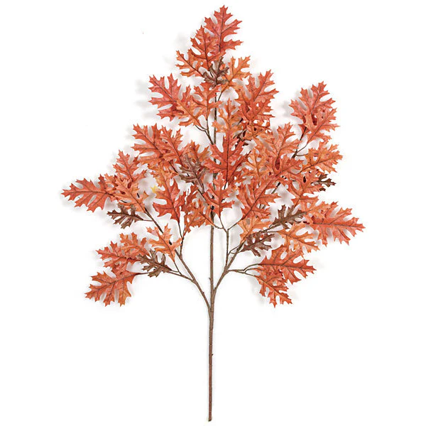 38" Artificial Pin Oak Branch Stem -Orange/Rust (Pack of 12)