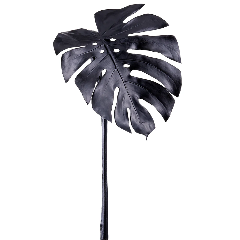 38" Artificial Split Leaf Philodendron Monstera Leaf Stem -Black (Pack of 6)
