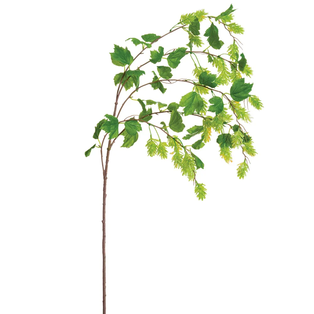 38" Hanging Hops Silk Flower Stem -Light Green (Pack of 6)
