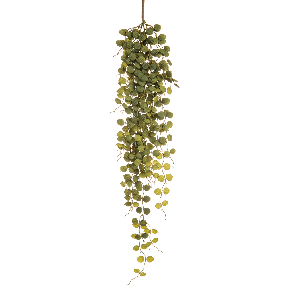 38" Hanging Silk Button Leaf Stem -Green (Pack of 12)