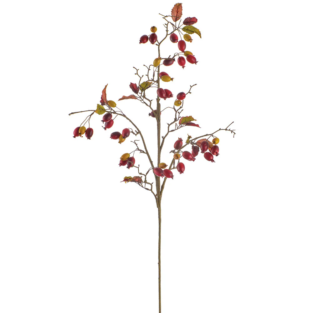 38" Rosehip Berry Artificial Stem -Burgundy/Green (Pack of 6)