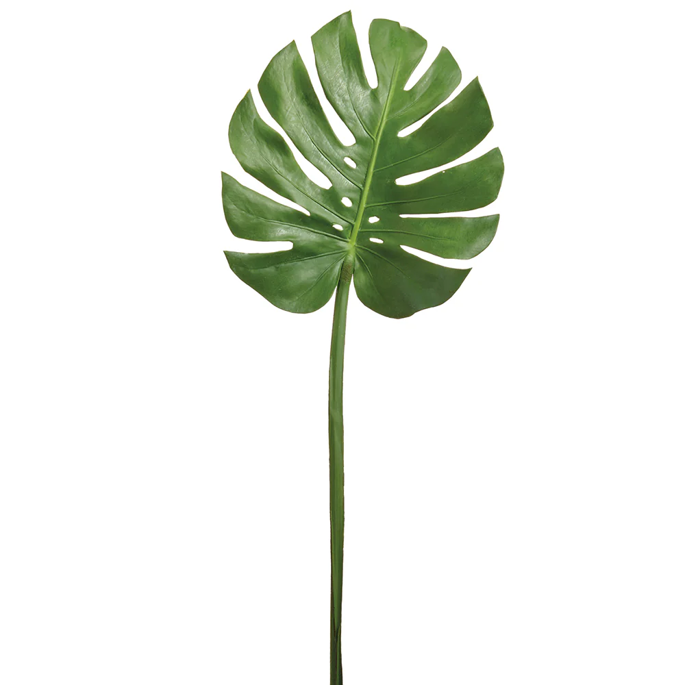 38" Silk Split Philodendron Monstera Leaf Stem -Green (Pack of 12)